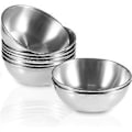 Miniatyrbillede 1 af 5: Sæt med 8 Snack Skåle, saucer af rustfrit stål, Blandeskåle, Mini Appetizer Tallerkener (4-d-w)