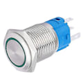 Pikkukuva 4 / 5: 16mm LED Itsepalautuva 1NO 1NC Metallinen Painonappikytkin Auton Muokkaukseen (Vihreä Valo 24V)