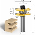 Miniatyrbillede 3 af 5: 45 graders låsegering fræserbit + notfræser + rillefræser, træbearbejdningsfræser til tømrerarbejde (1/2'' (12,7mm))