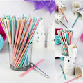 Miniatyrbild 5 av 5: Iridescent engångsdrickspartypapperssugrör drickssugrör i papper 100 st