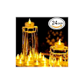 Miniatyrbilde 2 av 5: Tealight-lys 24 flammefri lys med CR2032-batterier, flammefri LED-tealight-lys glitrende lys med varm hvit glitrende effekt