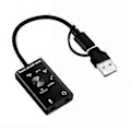 Pikkukuva 5 / 5: Ulkoinen äänikortti USB2.0 Type C Stereo Mikrofoniadapteri Ammattimainen Muunnin Kannettavalle Tietokoneelle Kuulokkeille PC Kaiuttimelle