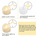 Miniatyrbilde 5 av 5: LED-lys med timer, 12 LED-teljus Flammeløse lys, ekte glitrende voks Elektriske lys med CR2032-batterier, automatisk timerfunksjon