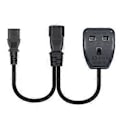Miniatyrbillede 2 af 4: 3 Terminaler IEC320-C14 til C13+UK13A Strømkabel Han til Hun Ledning