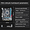 Miniatyrbild 3 av 5: LGA1156 Dator Moderkort DDR3 Minne ATX Moderkort 1600MHz 4 SATA USB2.0 Dual Channel för I3 530/I5 750/660CPU