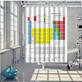 Miniatyrbillede 2 af 3: Bruseforhæng med periodiske system af elementer Vandtæt vaskbar 180 x 180 cm Med periodisk system Polyester gardin til bad og bruser