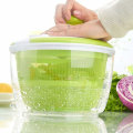 Miniatyrbilde 3 av 4: Rask designsalatbeholder for tørking og drenering av salat og grønnsaker, stor kapasitet 5 L side, oppvaskmaskinsikker (grønn) - Fei Yu
