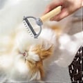 Miniatyrbillede 5 af 5: Underpelsrive Dematting Kattekamme til Pleje af Langhårede Katte Dobbeltsidet Underpelsrive Kæledyrs Dematting Rive A