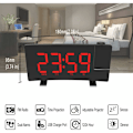 Miniatyrbillede 2 af 5: Projektionsur, 180° loftprojektionsvækkeur, USB FM digitalur med dobbelte alarmer, snooze, sleep timer, 12/24h, stort LED-display med dæmper (rød)