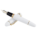 Miniatyrbilde 2 av 5: 159 18kgp 0.7mm Medium Bred Nib Fyllepenn Gratis Kontor Fyllepenn Med Eske, Hvit