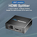Miniatyrbild 2 av 5: 1x2 Splitter En Port Till 2 Display Dubblering/ Usb Ed Splitter (Ingång Till Två Utgångar)
