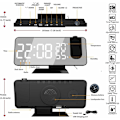 Miniatyrbild 4 av 5: Projektionsväckarklocka, Sängklocka med FM-radio, Digital klocka med USB-laddningsport, Snooze, 7 \"LED-spegelsdisplay, 4 justerbar