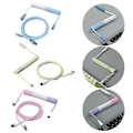 Miniatyrbillede 2 af 5: Spiral Aviator Kabel Type-C til USB med Metal Konnektor til Tastatur Kabel 1 stk