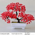 Miniatyrbilde 2 av 5: 2 stk. Kunstig Plante Bonsai Plast Liten Trepotte Falsk Plante Blomst Pottepynt for Hjem Rom Bord, Grønn