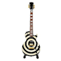 Miniatyrbillede 3 af 5: Innovativ Miniatur Guitar Model: Sort Hvid Cirkel Design til Samling & Gaver