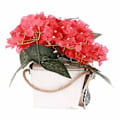 Miniatyrbild 4 av 5: Röd Geranium Tunna Krans Ytterdörr Röd Geranium Korg Krans Svart och Vit Rutig Rosett Simulation Grönska