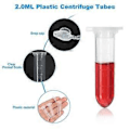 Miniatyrbild 3 av 5: 2ML Centrifugrör, 1000 st Rundbottnade Centrifugrör med Snäpplock och Graderade Markeringar för Prov Transparent