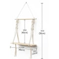 Miniatyrbilde 2 av 5: Afuly Tovegg Hylle, Makrame, Boho, Dekorativ Flytende Hylle, Dusker, Håndvevd, Stue, Bad, Hengeshelf