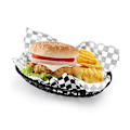 Miniatyrbillede 3 af 5: 24 stk. Kurv Serveringsbakke Pommes Frites Kurv Oval Fastfoodbakke Restaurant Bar Pommes Frites Madservering