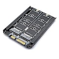 Miniatyrbillede 4 af 4: M.2 til SATA Adapterkort, Dual Port M.2 NGFF SSD til SATA Interface Konverter, til 2230-2280 M2 SSD Størrelser