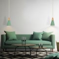 Miniatyrbillede 2 af 5: Moderne enkel loftslampe i metal og træ med justerbar lampeskærm - DIY-pendellampe i grøn