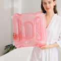 Miniatyrbilde 2 av 5: Oppblåsbar badematte, sklisikker oppblåsbar dusjmatte sammenleggbar badematte trykkavlastende badepute for SPA badekar (rosa)