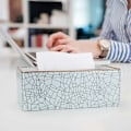 Miniatyrbild 2 av 5: Rektangulär läder servettbox (polgrön - is sprickor mönster) - Fei Yu
