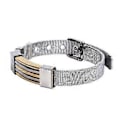 Miniatyrbillede 2 af 5: Herre Stål Mesh Spænde Armbånd Rustfrit Stål Justerbar Stribe Mode Smykker