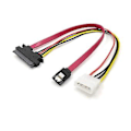 Pikkukuva 3 / 5: Sata Combo 15-nastainen ja 7-nastainen datakaapeli 4-nastainen Molex - sarjakaapeli Molex - Sata-adapteri 44cm