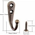 Miniatyrbillede 4 af 5: Antikke kroge, 20 stk. enkelt knagerække, retro stil enkelt krog design antik hat vægmonteret krog til køkken, badeværelse, soveværelse - Bronz