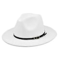 Miniatyrbilde 1 av 5: Ny ullhatt jazzhatt retro svart ullen jazzhatt flat brem stor brem hatt