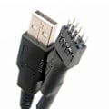 Pikkukuva 5 / 5: 2 kpl 20 cm 9-nastainen ulkoiseen USB A -liitäntään PC-emolevyn sisäinen datakaapeli