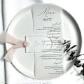 Miniatyrbillede 3 af 5: 100 STK Frostet Akryl Bryllup Blankt Bordkort Klart Bue Gavemærke Navneplade Siddeplads Oversigt DIY Mærkeplads til Fest