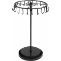 Miniatyrbillede 1 af 5: Sort Metal Roterende Smykkeholder (23 Kroge) - H34.8 x B20.5 cm - Smykke Display Tårn - Halskæde, Armbånd, Ringe og Øreringeholder