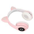 Miniatyrbillede 2 af 5: LXB39A Katteøre Bluetooth Headset Sød Justerbar Bas Bærbar Trådløs Bluetooth Headset med Lydkabel til Børn (Pink)