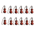 Miniatyrbilde 2 av 5: 12 Sett Mini Fiolin Julefiolin Modell Skrivebordsinstrument Pynt Mini Fiolin Ornamenter Chris