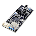 Pikkukuva 4 / 5: Usb3.2 N1 19pin - 19pin+type-e(a-key) -sovitin laajennus Sata15pin - 4pin -kaapelilla