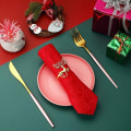 Miniatyrbild 4 av 5: 12 st julren-servettringar, 5,5 cm guld servetthållare älg hjort servett spänne för jul lunch tacksägelse fest helgdag vi