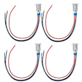 Pikkukuva 2 / 5: 4 Sarjaa Valmiiksi Johdotettuja Pyöreitä LED-valoja Mini Yhteinen Anodi 2-Värinen Merkkivalo 10mm 110-220V (Punainen ja Sininen)