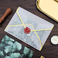 Miniatyrbild 5 av 5: 20 st/set Varmprägling Tryckpapper Kuvert Transparent Papperskuvert Bröllopsbrev Inbjudan