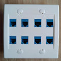 Miniatyrbilde 2 av 5: Ethernet Veggplate 8 Port - Dobbel Gang Cat6 Rj45 Keystone Jack Nettverkskabel Frontplate Hunn Til