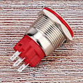 Pikkukuva 5 / 5: Painonappikytkin DC9-30V 19mm 1NO 1NC Ruostumattomasta teräksestä valmistettu kuori Itselukittuva, litteä pää, itselukittuva kytkin, kestävä metallinappi teollisuuteen ja
