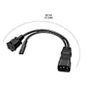 Miniatyrbillede 5 af 5: C14 til C7 + 1-15R Y Splitter Strømstik Ledning Enkelt IEC 320 C14 til C7+1-15R Ledning