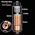 Miniatyrbilde 2 av 5: Bi-Metall V6 Titanlegering Hals Bimetall Varmebryter Hals Hotend Varmeblokk