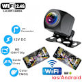 Miniatyrbilde 1 av 5: WIFI trådløs bil ryggekamera 170 graders dashkamera HD nattsyn for iPhone Android 12V