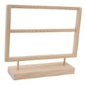 Miniatyrbild 2 av 5: Örhängesställ i träfärg - Smyckeshållare i trä med 2 lager för hängande örhängen, elegant display