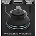 Pikkukuva 3 / 5: Bluetooth-kuulokkeet korvan yli, LED-valolla varustetut langattomat kuulokkeet korvan yli Hi-fi Stereo Taitettavat langalliset kuulokkeet mikrofonilla yhteensopivat (musta)