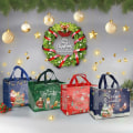 Miniatyrbilde 3 av 5: 4 stk julegaveposer, julevesker med håndtak, julegodteposer, juleposer i non-woven for innpakning av gaver, julepar