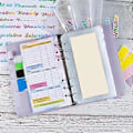 Miniatyrbillede 2 af 5: A6 Gradient Macaron Binder Hånd Ledger Notesbog Læder PU Løsbladet Bog Kontant Budget Bog med Lynlåspose, Grøn