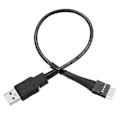 Pikkukuva 3 / 5: 2 kpl 20 cm 9-nastainen ulkoiseen USB A -liitäntään PC-emolevyn sisäinen datakaapeli